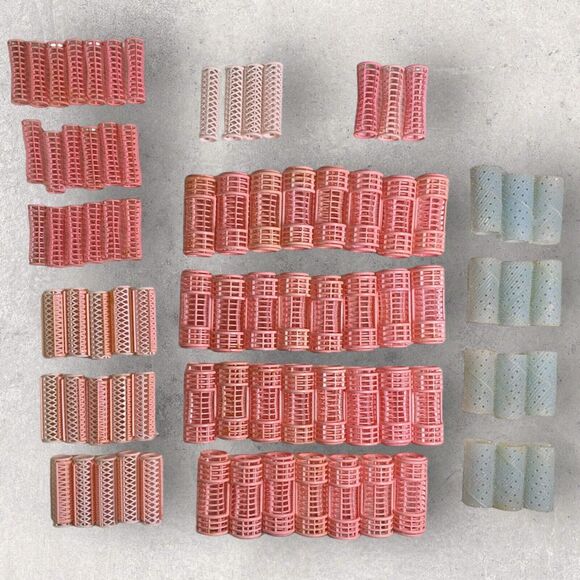 80+ Vintage Goody Snap Over Hair Curlers Perm & Mesh Rollers 80s Lock Mixed Lot - Picture 1 of 8
